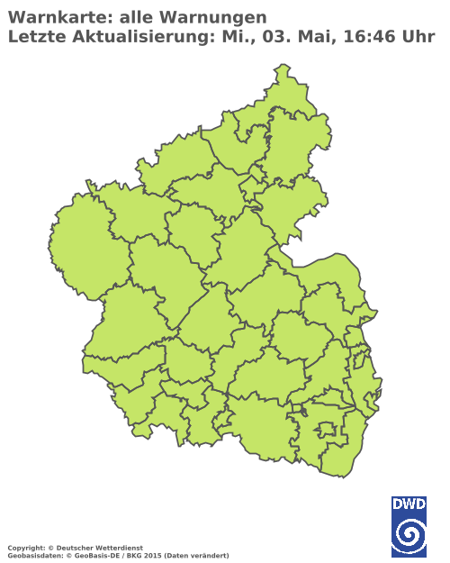 Aktuelle Wetterwarnungen für Regionalverband Saarbrücken